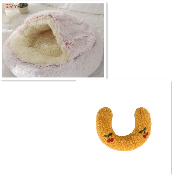 2 In 1 Dog And Cat Bed Pet Winter Bed Round Plush Warm Bed House Soft Long Plush Pets Bed Pet Products - image 48
