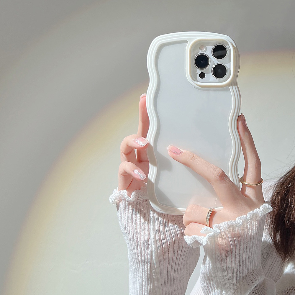 Wave Border Mobile Phone Case Solid Color Simple Candy Color - image 86