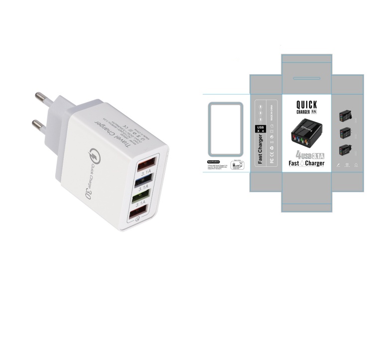 USB Charger Quick Charge 3.0 4 Phone Adapter For Tablet Portable Wall Mobile Charger Fast Charger - image 33