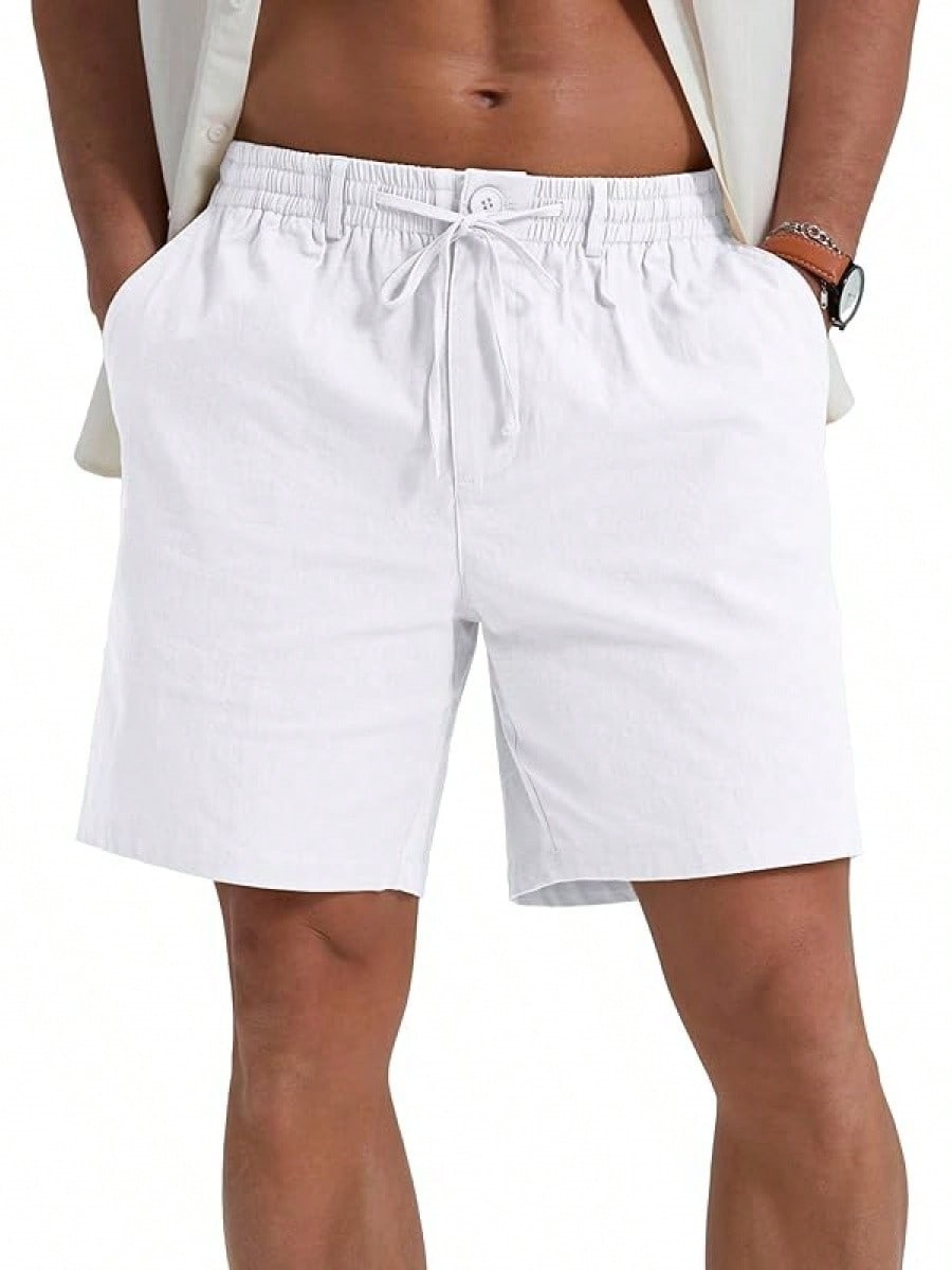 Drawstring Waist Solid-color Casual Athletic Shorts - image 36
