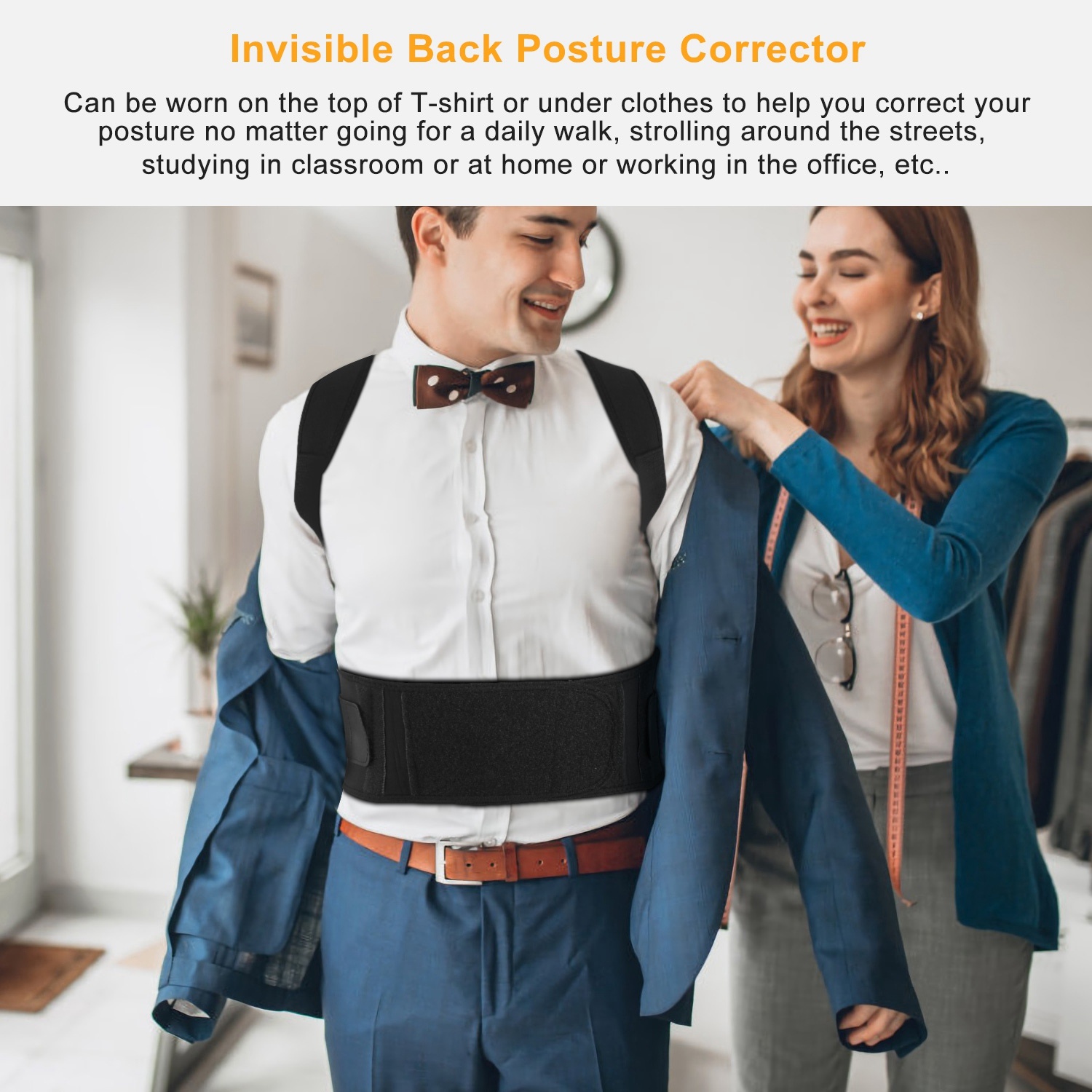 Unisex Posture Corrector Support Magnetic Lumbar Back Posture Support Belt Adjustable Upper Back Braces Clavicle Shoulder Brace Belt Pain Relief Therapy - image 7