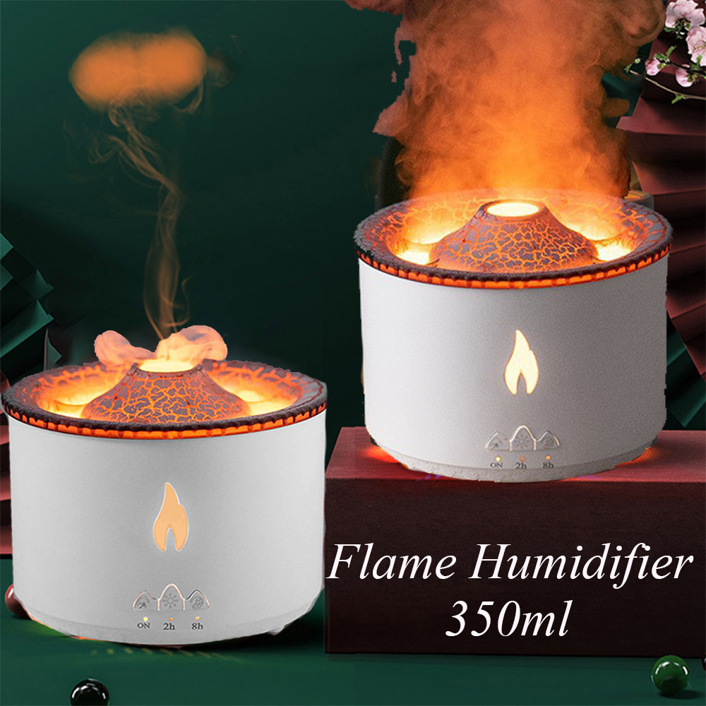 New Creative Ultrasonic Essential Oil Humidifier Volcano Aromatherapy Machine Spray Jellyfish Air Flame Humidifier Diffuser - image 4