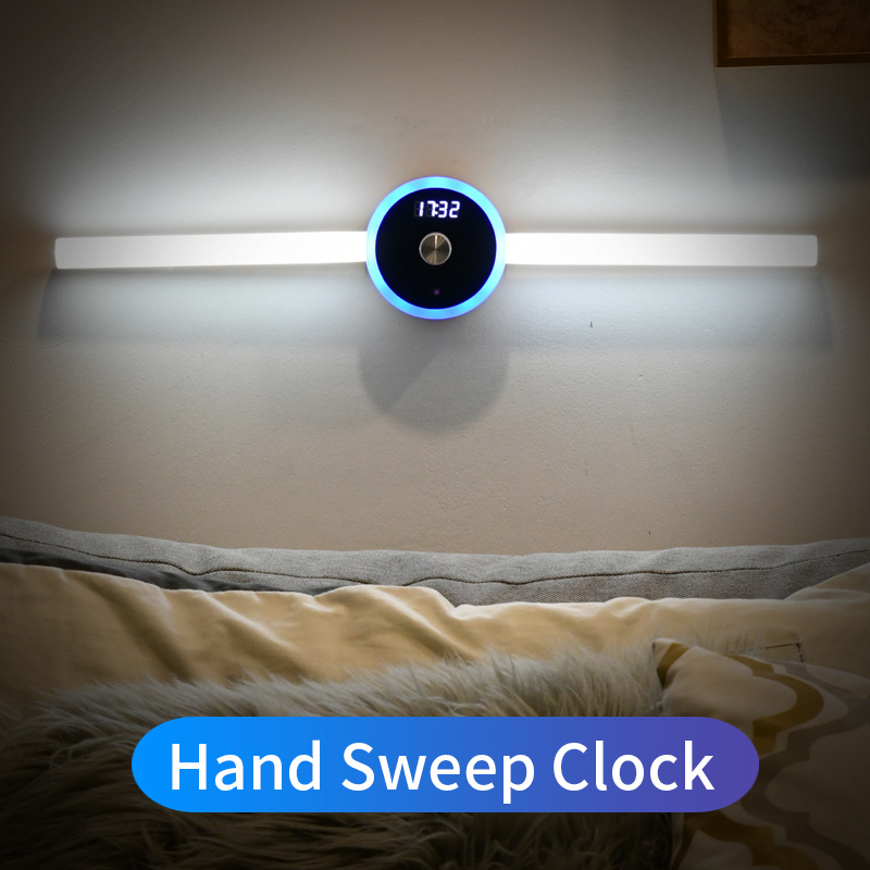 Smart Cabinet Light Clock Timing Sensor Light Removable LED Wardrobe Light Human Body Sensor Light - image 12