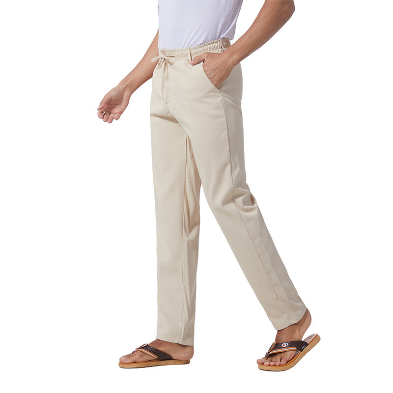 New Mens Solidcolor Linen Cotton Looseit Casual Pants - image 34