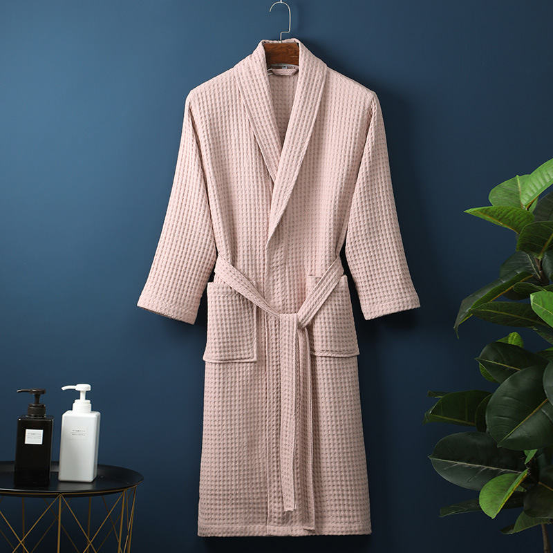 Pure Cotton Bathrobe Long Waffle All Cotton Nightgown - image 39