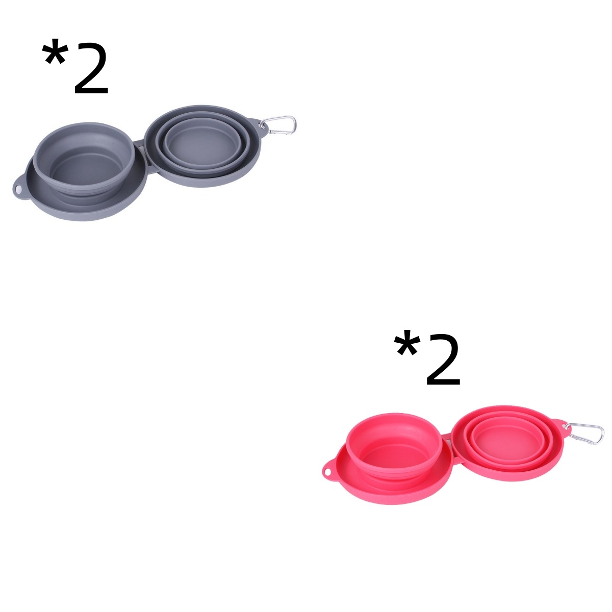Rubber Foldable Double Bowl Pet Feeding Bowl Pets Supplies Dog Cat Bowls - image 11
