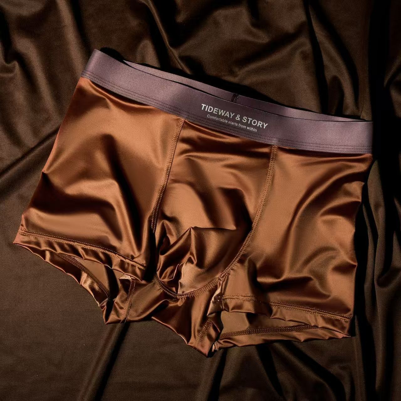 Ice Silk Mens Underwear Light Luxury Satin Boxers - image 68