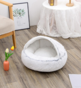 2 In 1 Dog And Cat Bed Pet Winter Bed Round Plush Warm Bed House Soft Long Plush Pets Bed Pet Products - image 36
