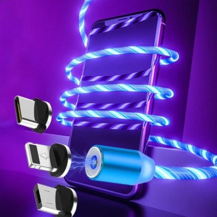 Compatible with Apple, Flowing Ligh Magnetic Streamer Data Line Cable for Iphone Android Typec - image 46