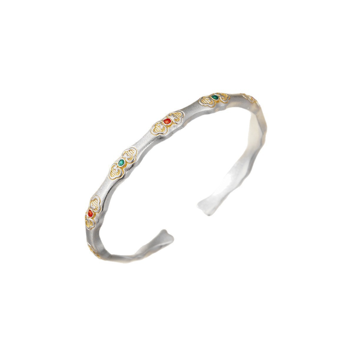 Bamboo-themed Sterling Silver Bracelet With Bamboo-Node Design - image 5
