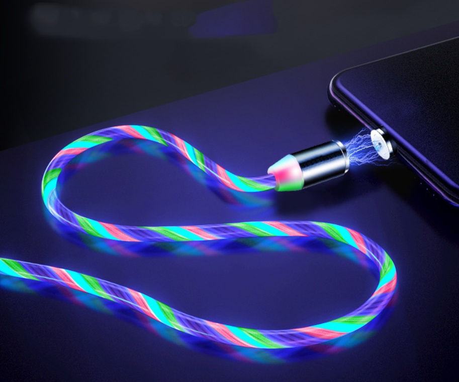 Compatible with Apple, Flowing Ligh Magnetic Streamer Data Line Cable for Iphone Android Typec - image 59
