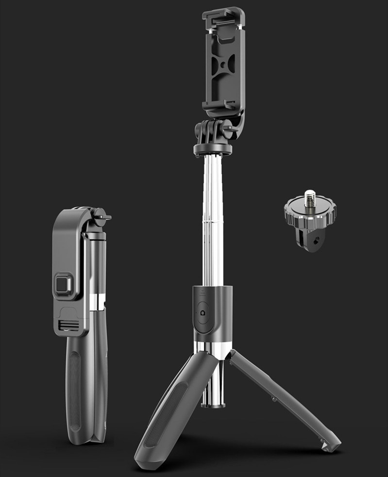 Compatible with Apple, Tripod Selfie Stick Mobile Universal Live Triangle Bracket One Bluetooth Selfie Artifact - image 20