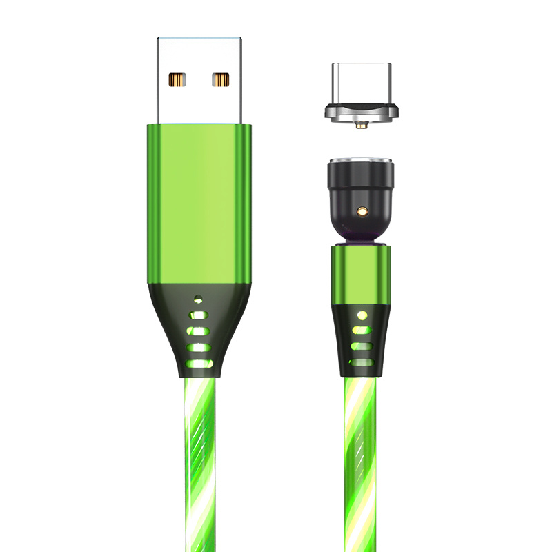 540 Rotate Luminous Magnetic Cable 3A Fast Charging Mobile Phone Charge Cable For LED Micro USB Type C For I Phone Cable - image 19