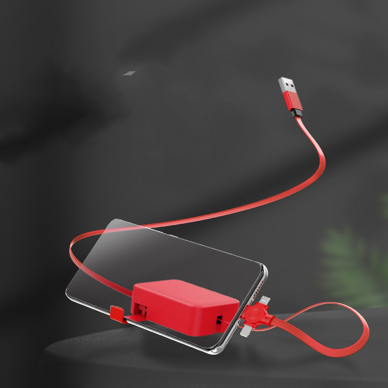 4 In 1 Retractable USB Cable Creative Macaron Type C Micro Cable For I Phone With Phone Stand Charging Data Cable Line Storage Box - image 15