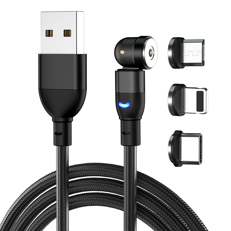 Data Cable 540 Degree Blind Suction Round Magnetic Charging Cable Three-in-one Bent Magnetic Cable - image 44