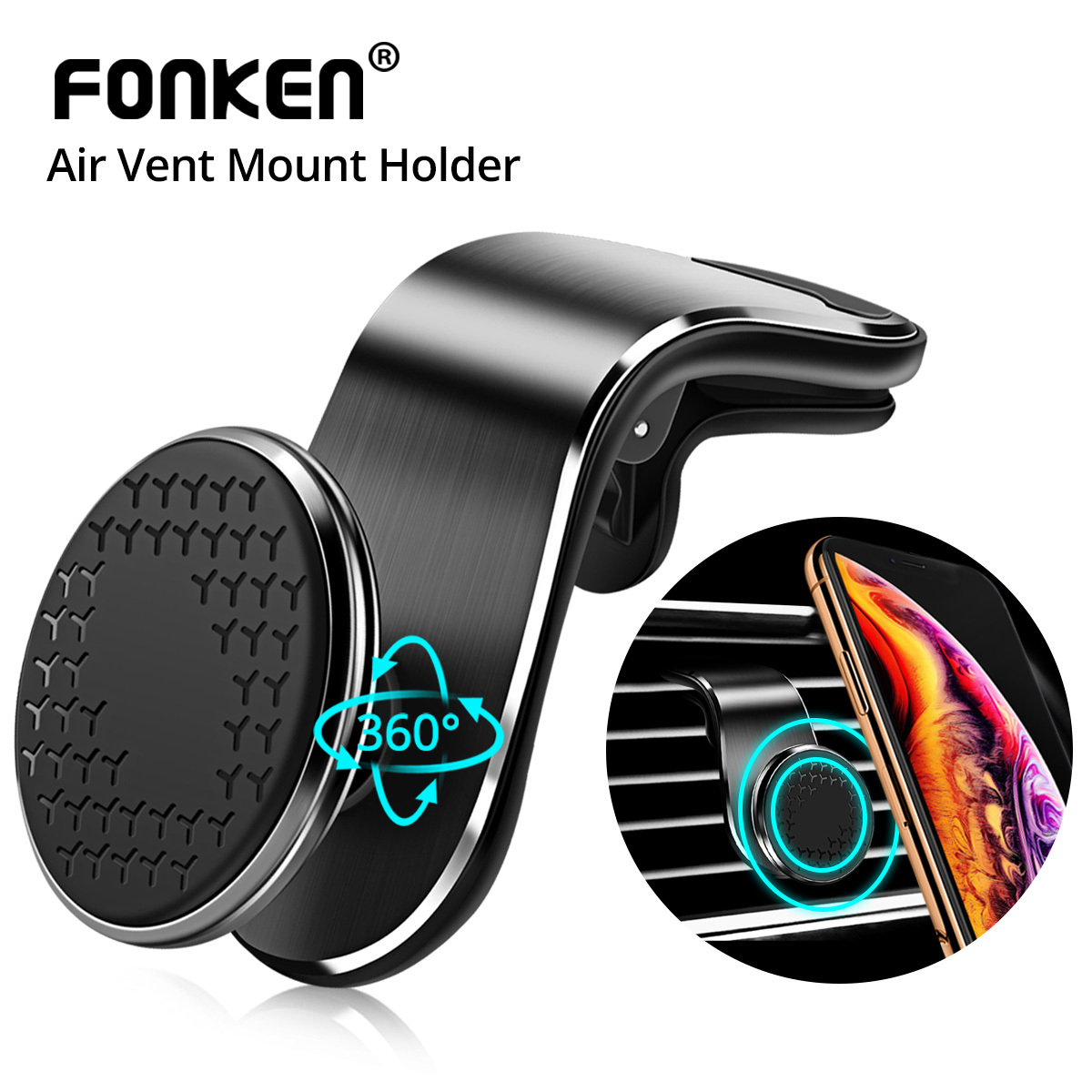 Magnetic Car Phone Holder Air Vent Magnet Mount Smartphone Phone Holder Car Rotation Bracket - image 3