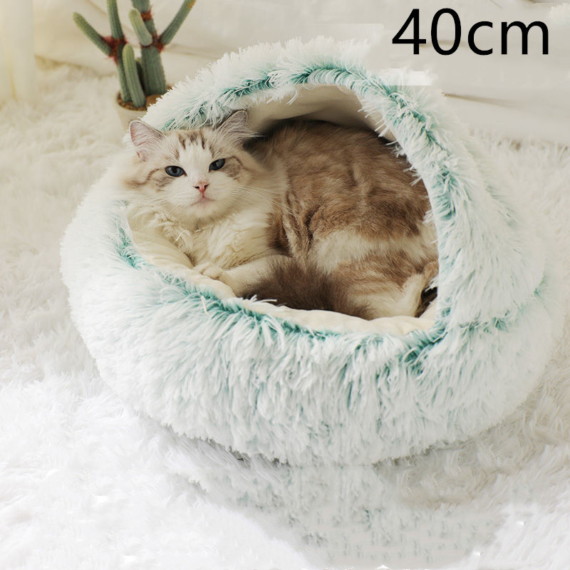2 In 1 Dog And Cat Bed Pet Winter Bed Round Plush Warm Bed House Soft Long Plush Pets Bed Pet Products - image 86