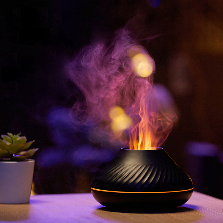 Newest RGB Flame Aroma Diffuser 130Ml 3d Colorful Flame Humidifier Fire Volcano Diffuser Flame - image 6
