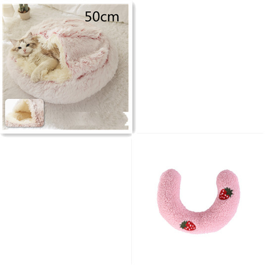 2 In 1 Dog And Cat Bed Pet Winter Bed Round Plush Warm Bed House Soft Long Plush Pets Bed Pet Products - image 50