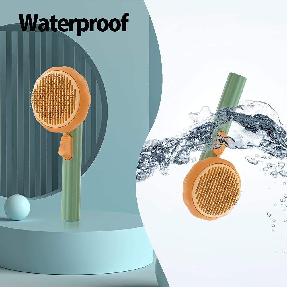 Pet Pumpkin Brush, Pet Grooming Self Cleaning Slicker Brush For Dogs Cats Puppy Rabbit, Cat Brush Grooming Gently Removes Loose Undercoat, Mats Tangled Hair Slicker Brush - image 7