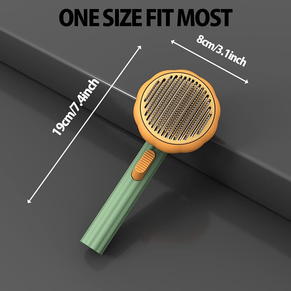 Pet Pumpkin Brush, Pet Grooming Self Cleaning Slicker Brush For Dogs Cats Puppy Rabbit, Cat Brush Grooming Gently Removes Loose Undercoat, Mats Tangled Hair Slicker Brush - image 8