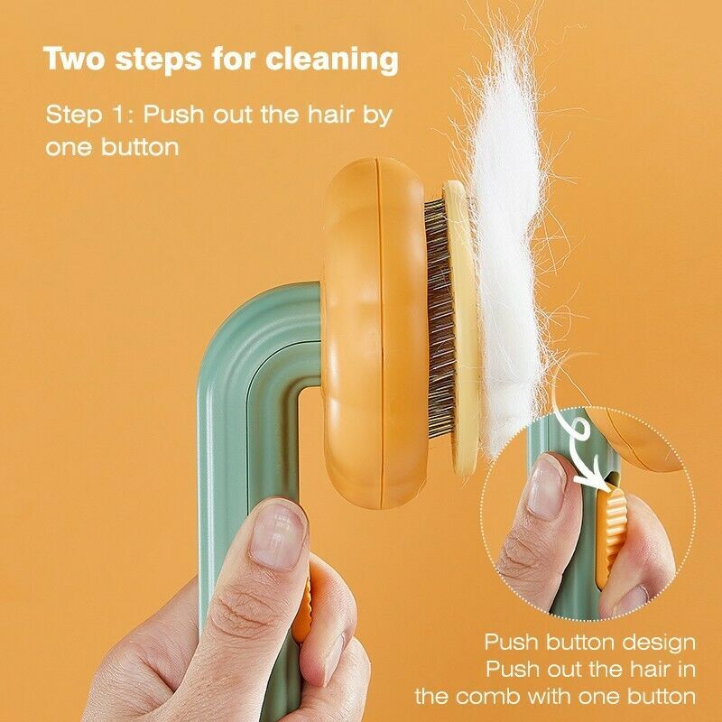 Pet Pumpkin Brush, Pet Grooming Self Cleaning Slicker Brush For Dogs Cats Puppy Rabbit, Cat Brush Grooming Gently Removes Loose Undercoat, Mats Tangled Hair Slicker Brush - image 9