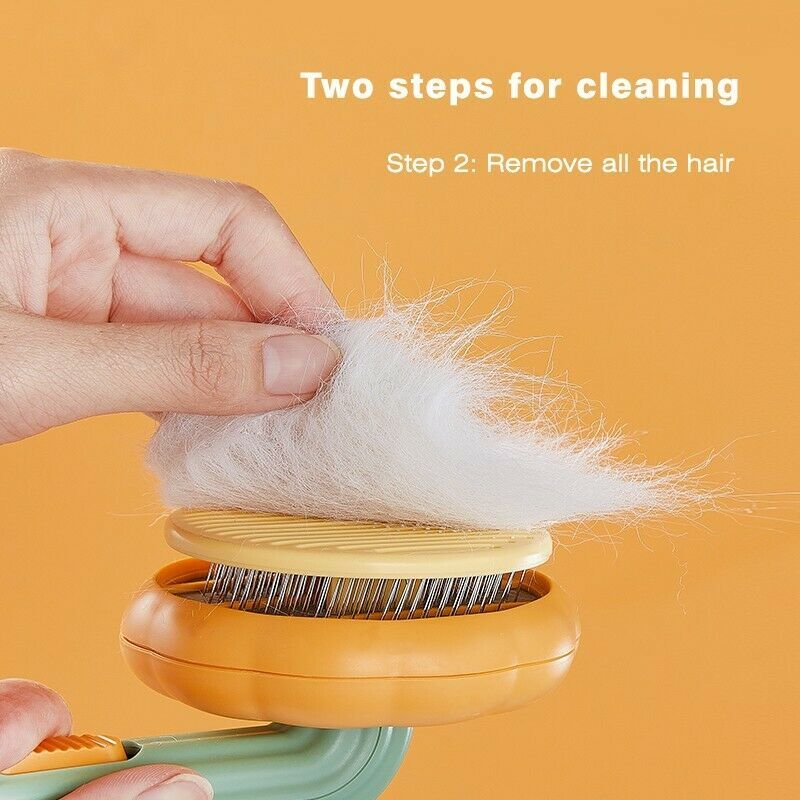 Pet Pumpkin Brush, Pet Grooming Self Cleaning Slicker Brush For Dogs Cats Puppy Rabbit, Cat Brush Grooming Gently Removes Loose Undercoat, Mats Tangled Hair Slicker Brush - image 10