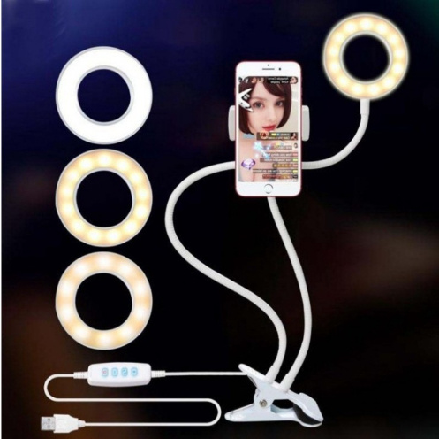 LED Selfie Ring Light for Live Adjustable Makeup Light-8cm Stand - image 10