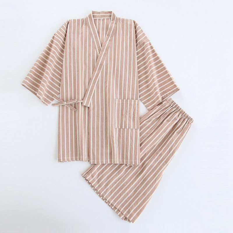 Washed Cotton Thin Striped Pajamas - image 9