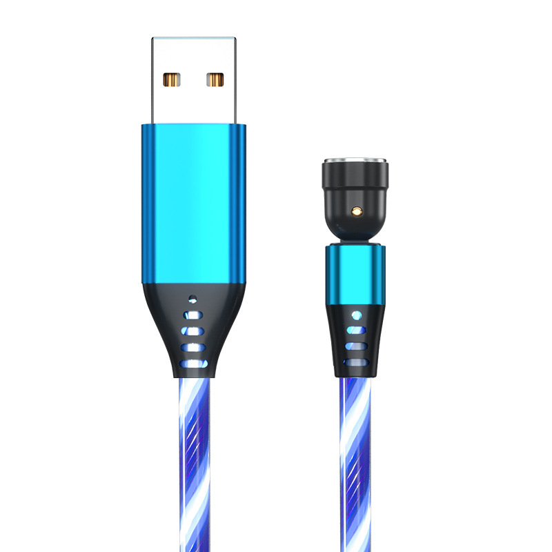 540 Rotate Luminous Magnetic Cable 3A Fast Charging Mobile Phone Charge Cable For LED Micro USB Type C For I Phone Cable - image 11