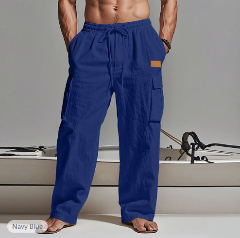American-style Mens Cotton-linen Four-season Thin Breathable Workwear With Multiple Pockets - image 8