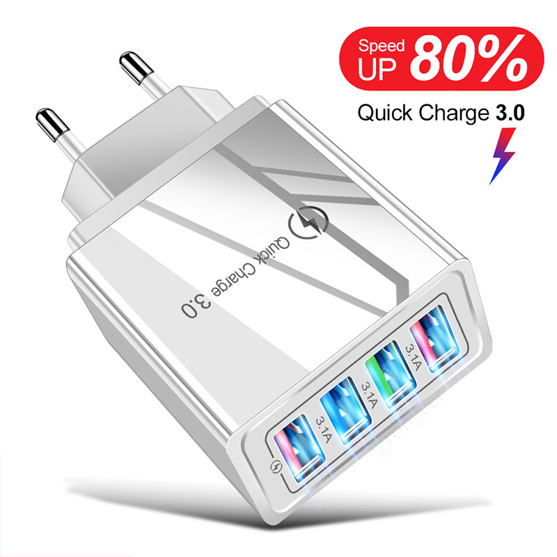 USB Charger Quick Charge 3.0 4 Phone Adapter For Tablet Portable Wall Mobile Charger Fast Charger - image 6