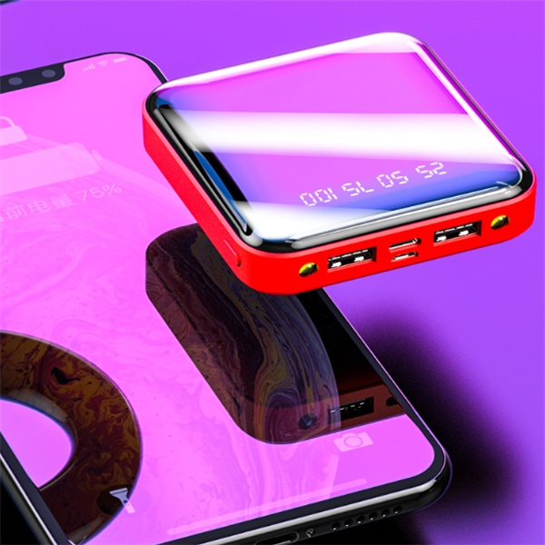 Mini Power Bank 20000 MAh Portable Mirror Digital Display Power Bank - image 8
