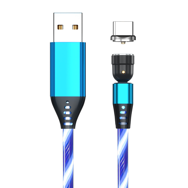 540 Rotate Luminous Magnetic Cable 3A Fast Charging Mobile Phone Charge Cable For LED Micro USB Type C For I Phone Cable - image 28