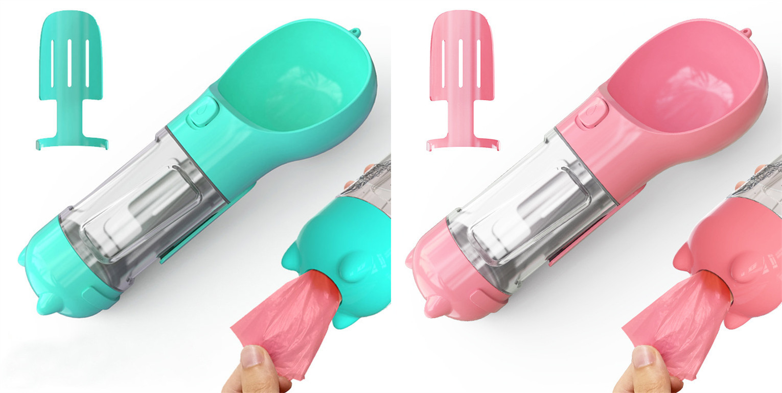 Pet Water Bottle Feeder Bowl Garbage Bag Storage Portable Pet Outdoor Travel 3 In 1 Dog Water Bottle - image 50