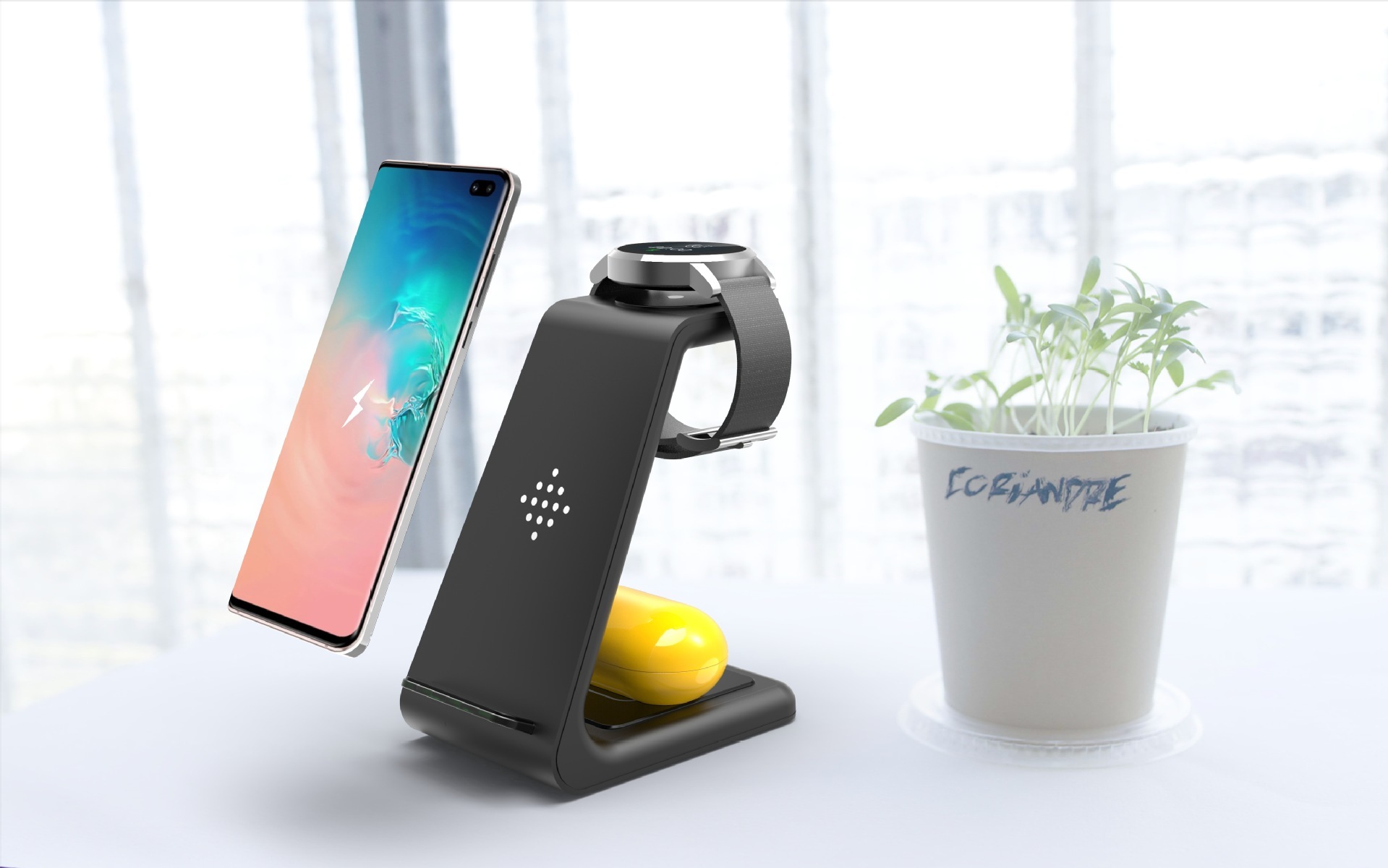 3 In 1 Fast Charging Station Wireless Charger Stand Wireless Quick Charge Dock For Phone Holder - image 3