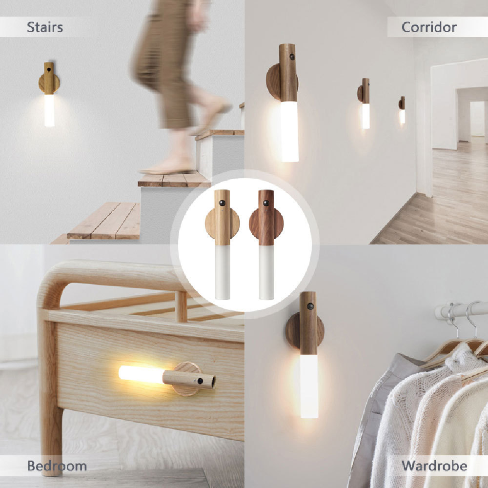 Auto LED USB Magnetic Wireless Night Light Corridors Porch Lights PIR Motion Sensor Wall Light Cabinet Lamp - image 5