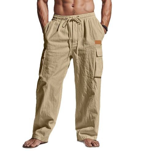 American-style Mens Cotton-linen Four-season Thin Breathable Workwear With Multiple Pockets - image 5