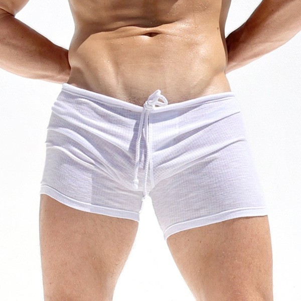Men's Fitness Tight Lace-up Striped Shorts - image 2