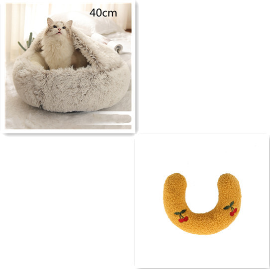 2 In 1 Dog And Cat Bed Pet Winter Bed Round Plush Warm Bed House Soft Long Plush Pets Bed Pet Products - image 80