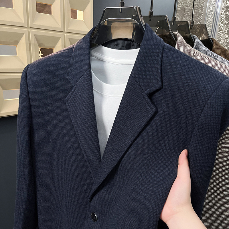 Lightly Mature-style Casual Mens Heavy Wool Suit For Spring And Autumn - image 29