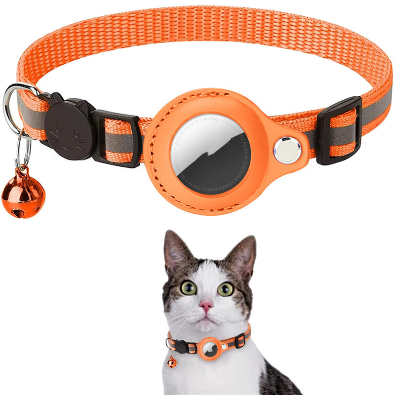 Reflective Collar Waterproof Holder Case For Airtag Air Tag Airtags Protective Cover Cat Dog Kitten Puppy Nylon Collar - image 5