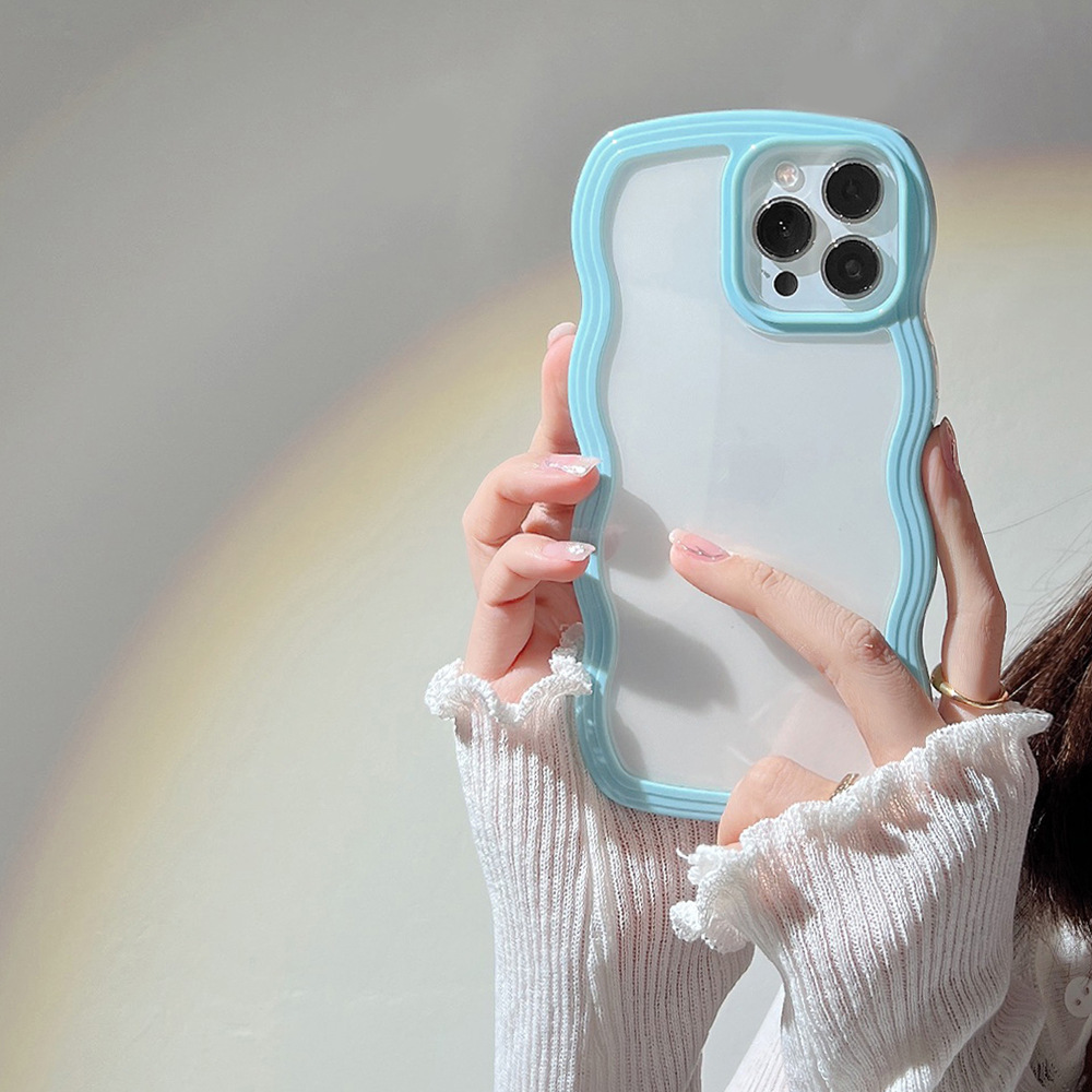 Wave Border Mobile Phone Case Solid Color Simple Candy Color - image 42