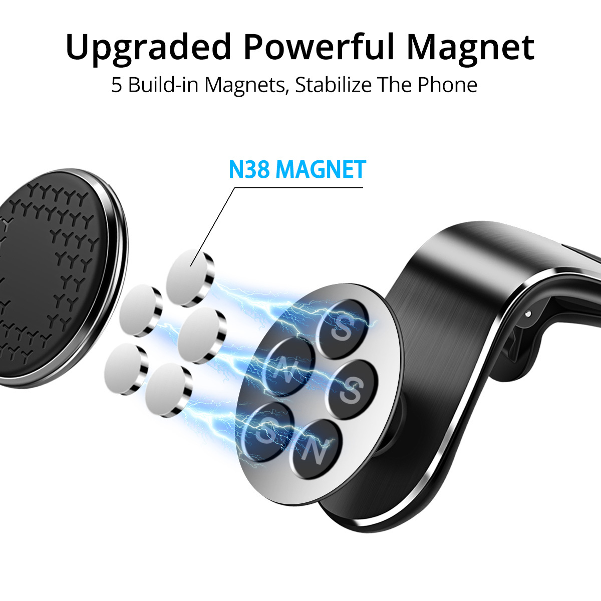 Magnetic Car Phone Holder Air Vent Magnet Mount Smartphone Phone Holder Car Rotation Bracket - image 4