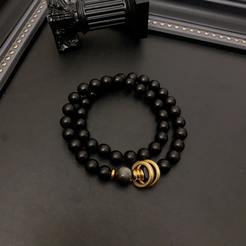 Ebony Double-layer Bracelet, Niche Ethnic Style For Men And Women