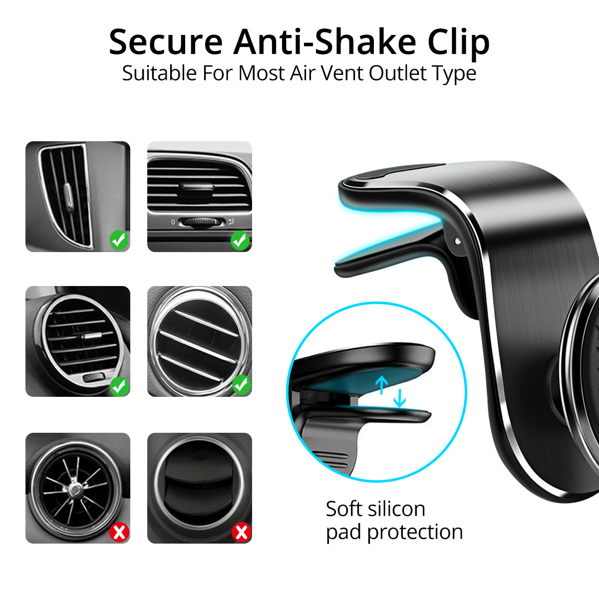 Magnetic Car Phone Holder Air Vent Magnet Mount Smartphone Phone Holder Car Rotation Bracket - image 8