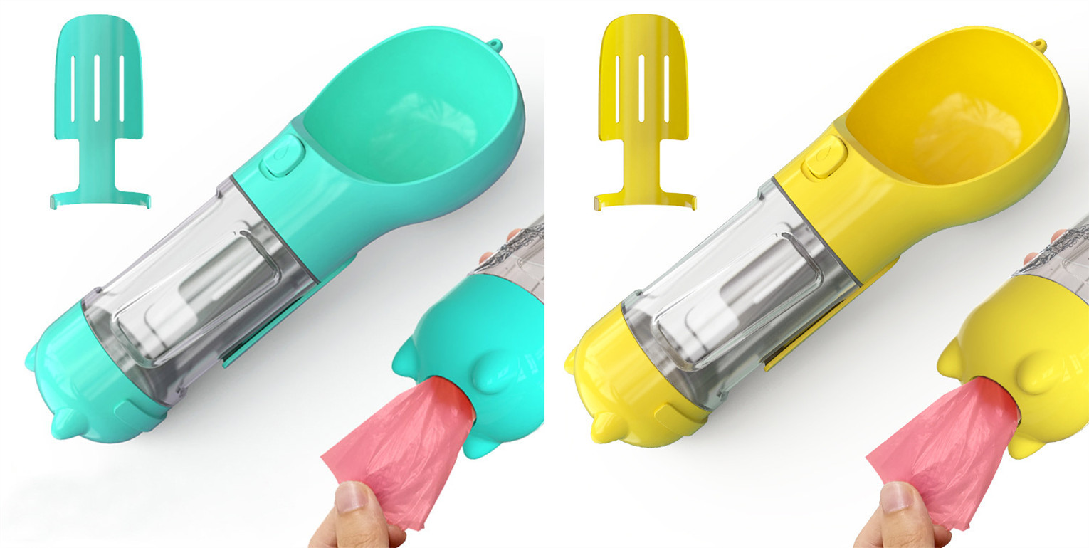 Pet Water Bottle Feeder Bowl Garbage Bag Storage Portable Pet Outdoor Travel 3 In 1 Dog Water Bottle - image 51