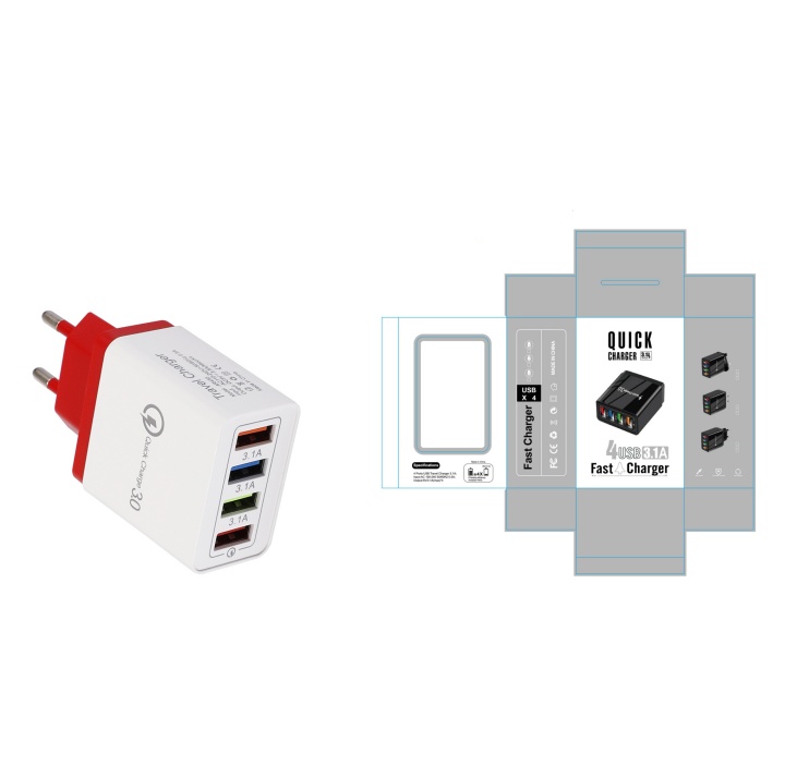 USB Charger Quick Charge 3.0 4 Phone Adapter For Tablet Portable Wall Mobile Charger Fast Charger - image 35