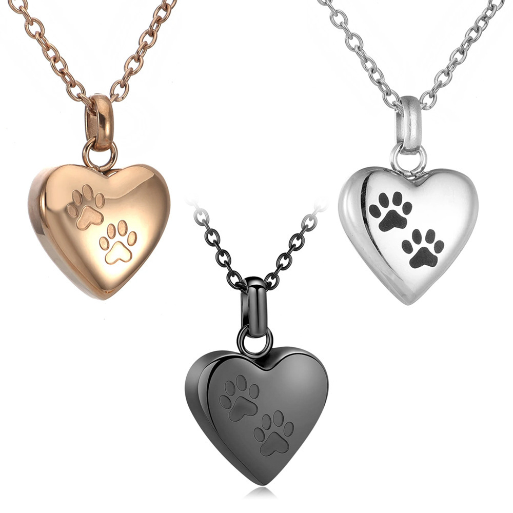 Stainless Steel Heart-shaped Openable Memorial Pendant - image 2