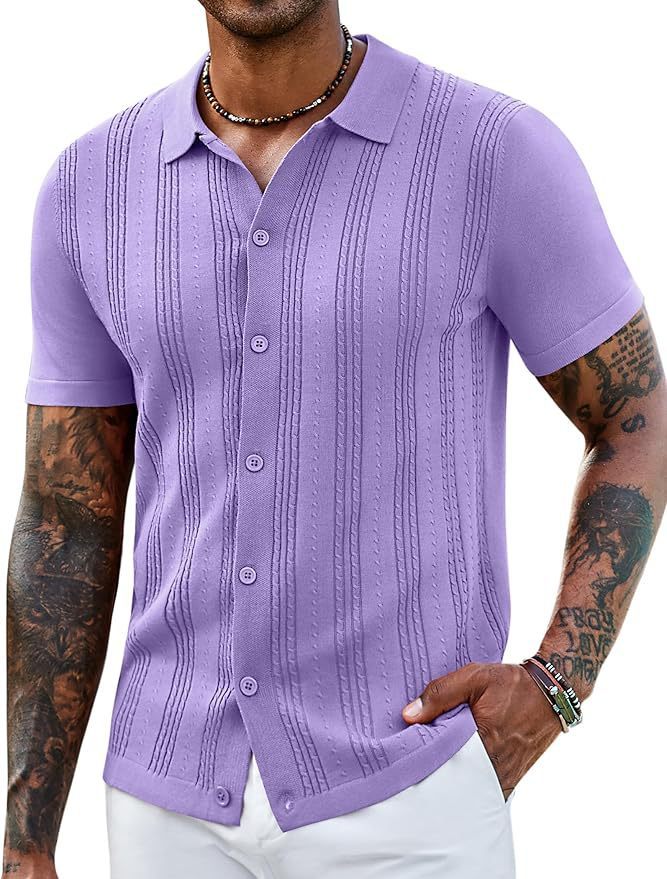 Fashionable Striped Hollow-Out Knitted Sweater For Men - image 18